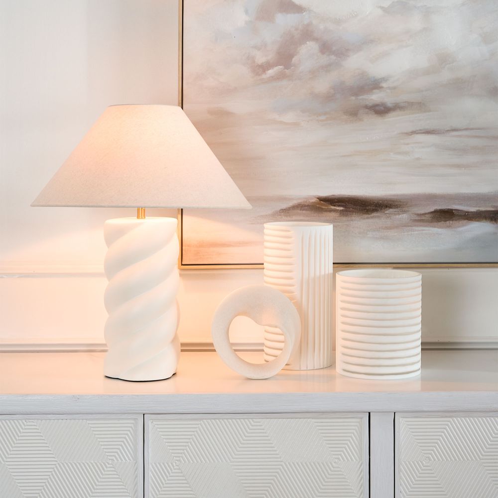 Twist Column Table Lamp White - ELFY0826
