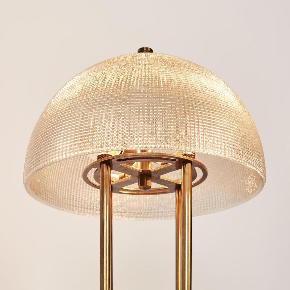 Victor Table Lamp with Textured Glass Antique Brass - ELPIM31688