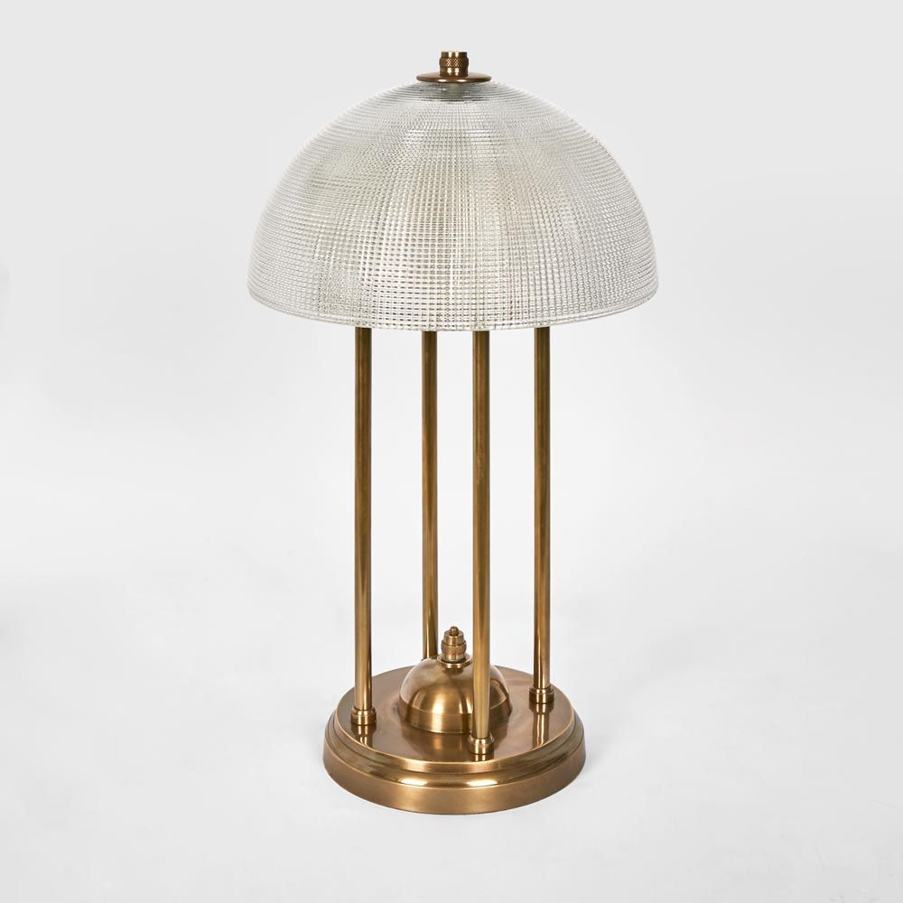 Victor Table Lamp with Textured Glass Antique Brass - ELPIM31688