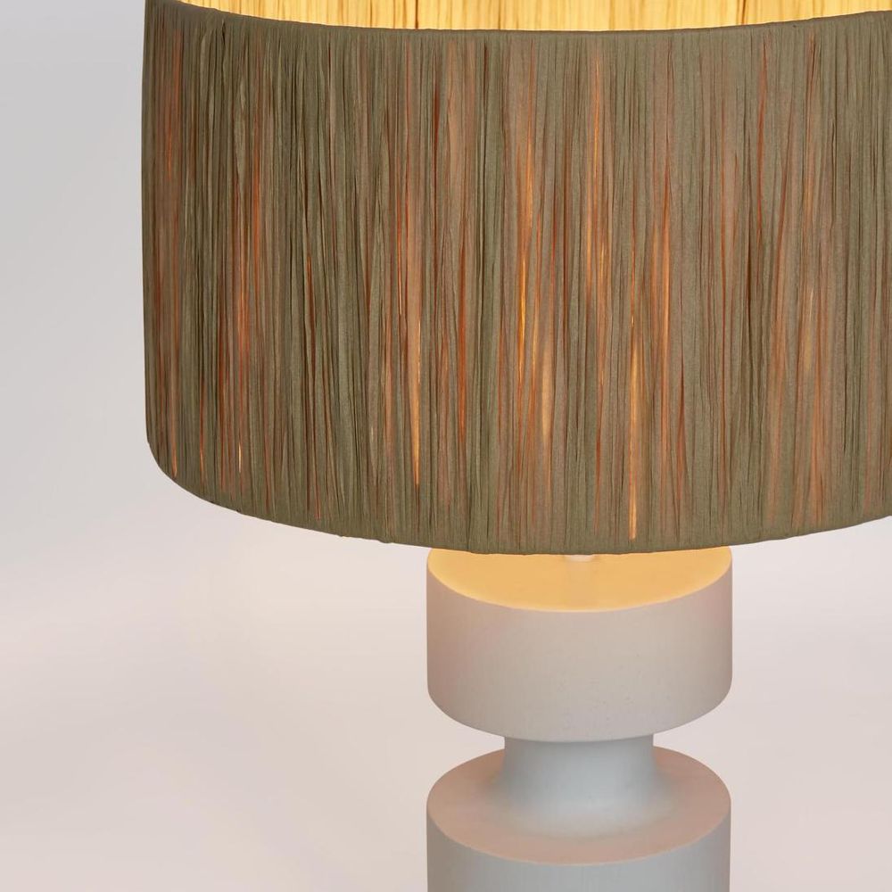 Marni Small Table Lamp with Raffia Shade White - MRDLMP0024R
