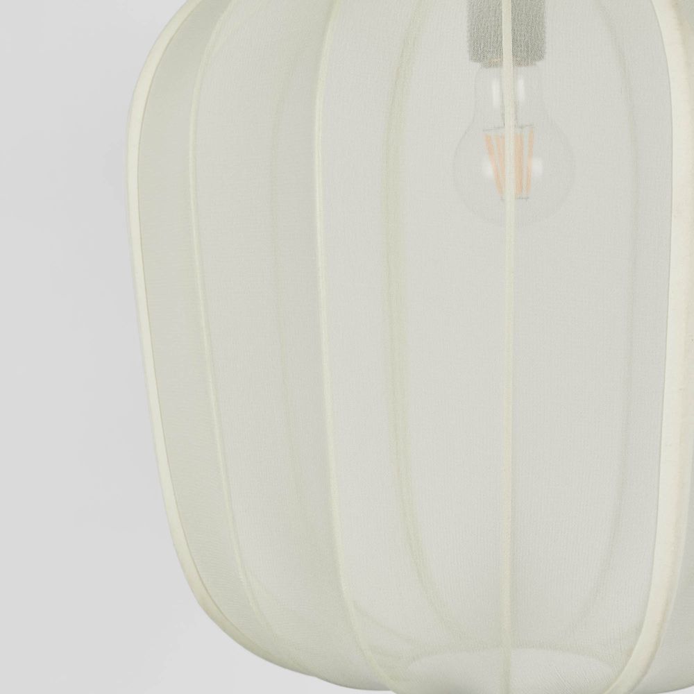 Pumpkin Large Ceiling Pendant Ivory & Black Cord Drop - KITELOMB689CL