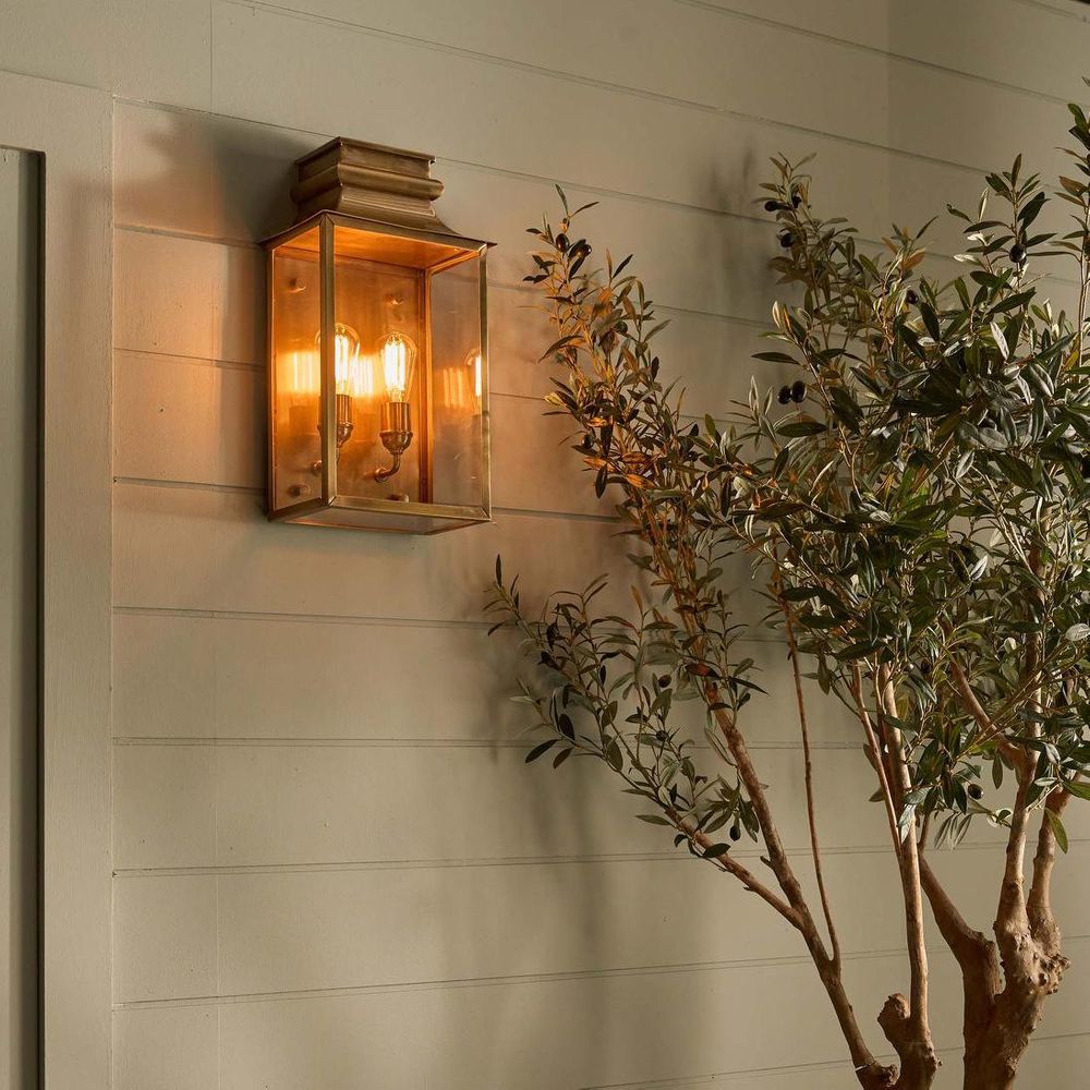 Westpoint Outdoor Wall Lantern Antique Brass - ELPIM31673AB