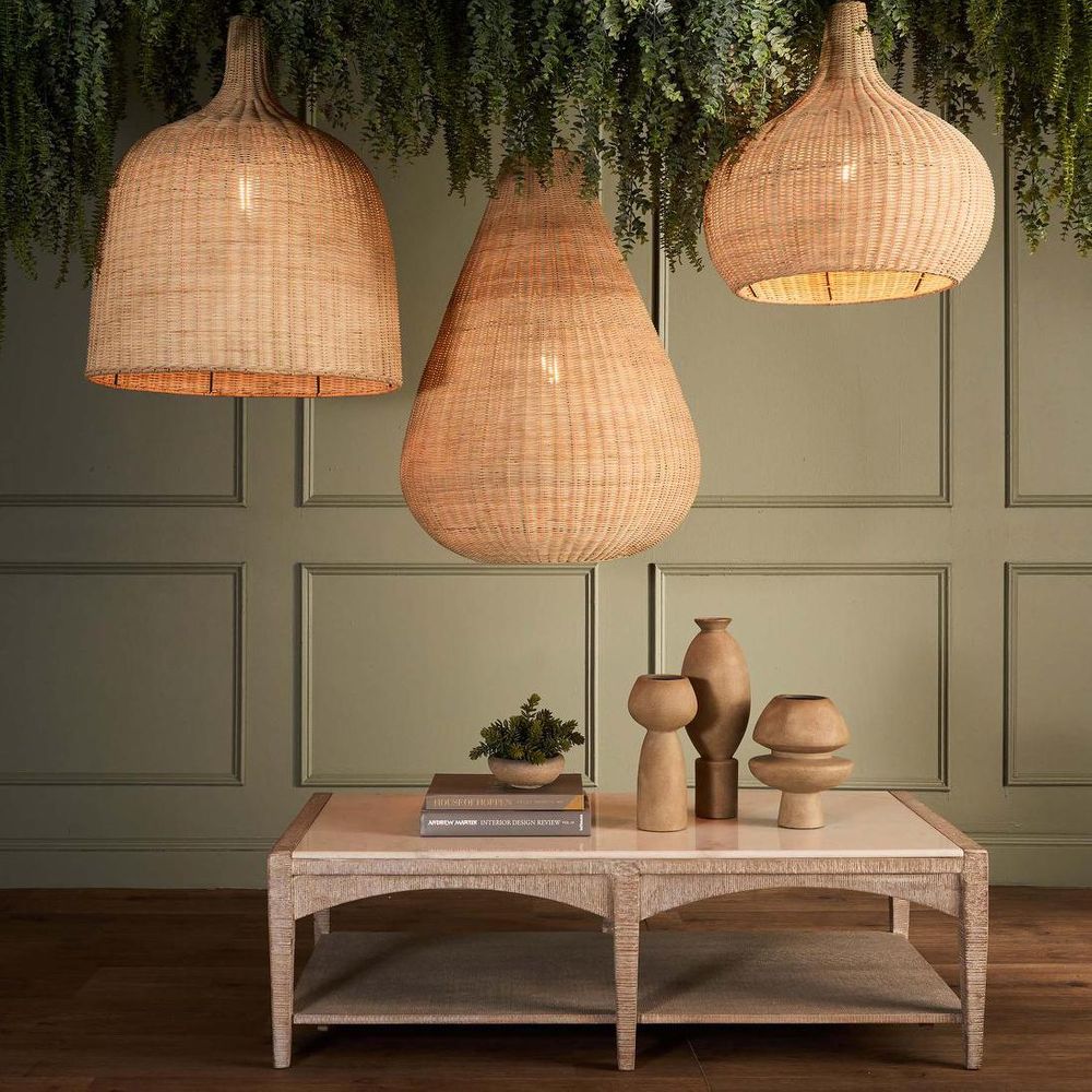 Coco Rattan Pendant Natural - ELBER0080