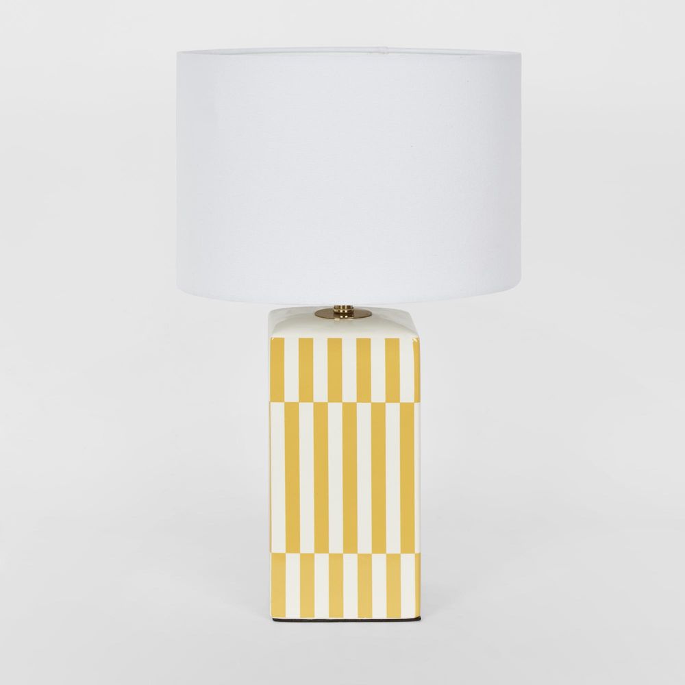 Parlour Table Lamp Yellow Base With White Shade - ELYF1146