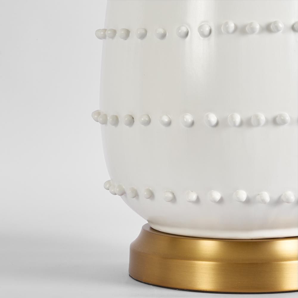 Grace Table Lamp White Base With Linen Shade - ELUC003