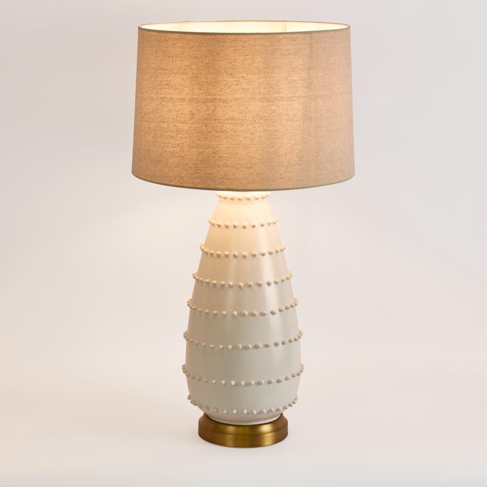 Grace Table Lamp White Base With Linen Shade - ELUC003