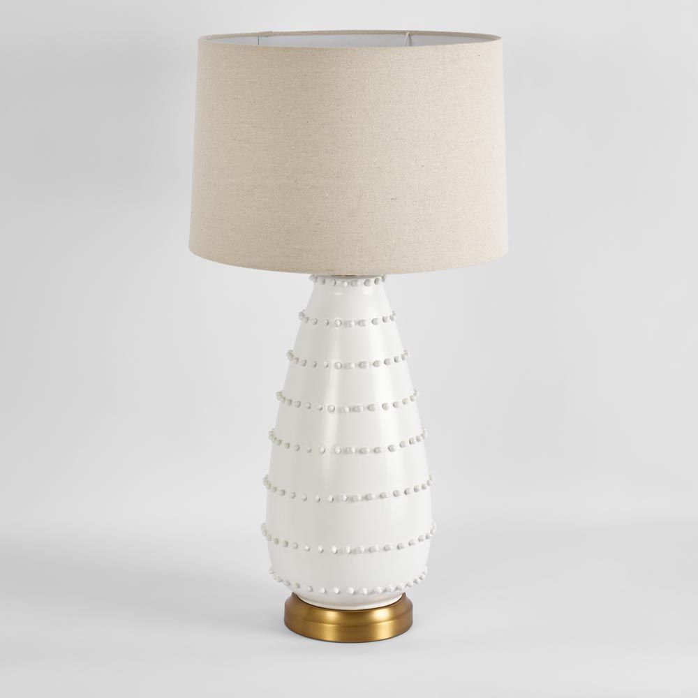 Grace Table Lamp White Base With Linen Shade - ELUC003