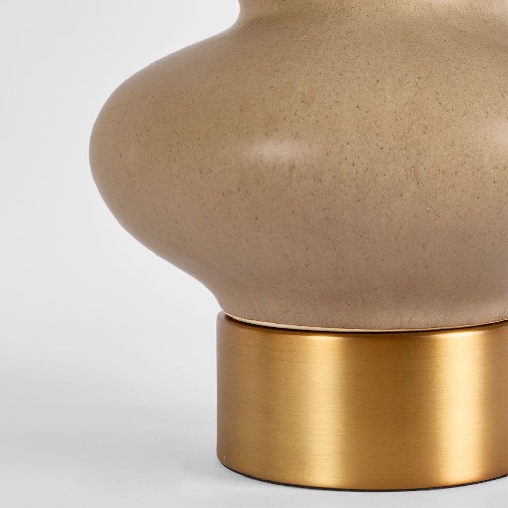 Linden Table Lamp Sandstone Base With Linen Shade - ELUC007