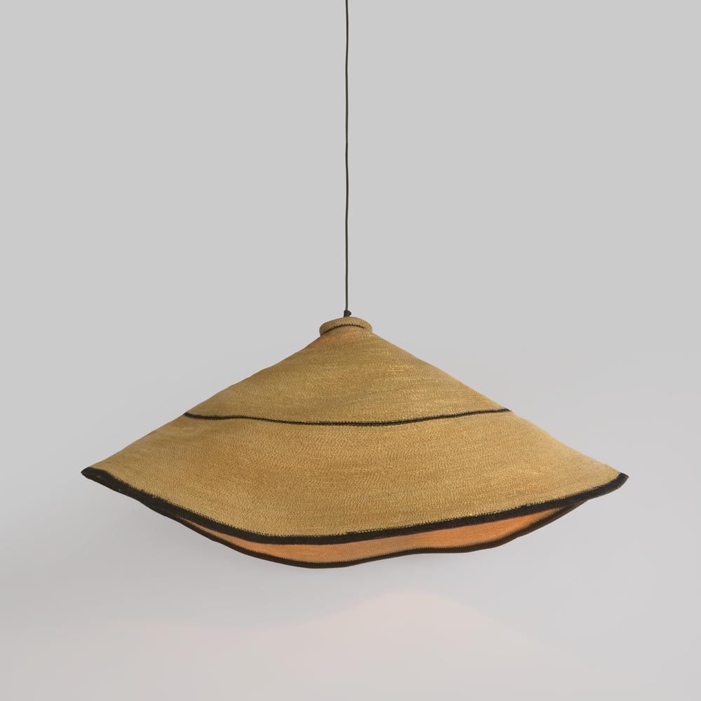 Amira Large Pendant Shade Natural & Black - DA0298