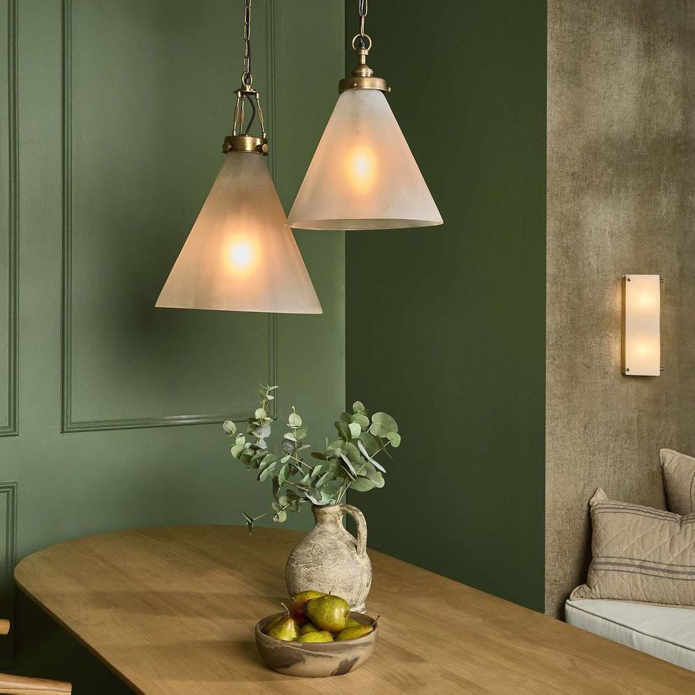 Gadsden Glass 1 Light Pendant Large Brass - ELPIM59001AB