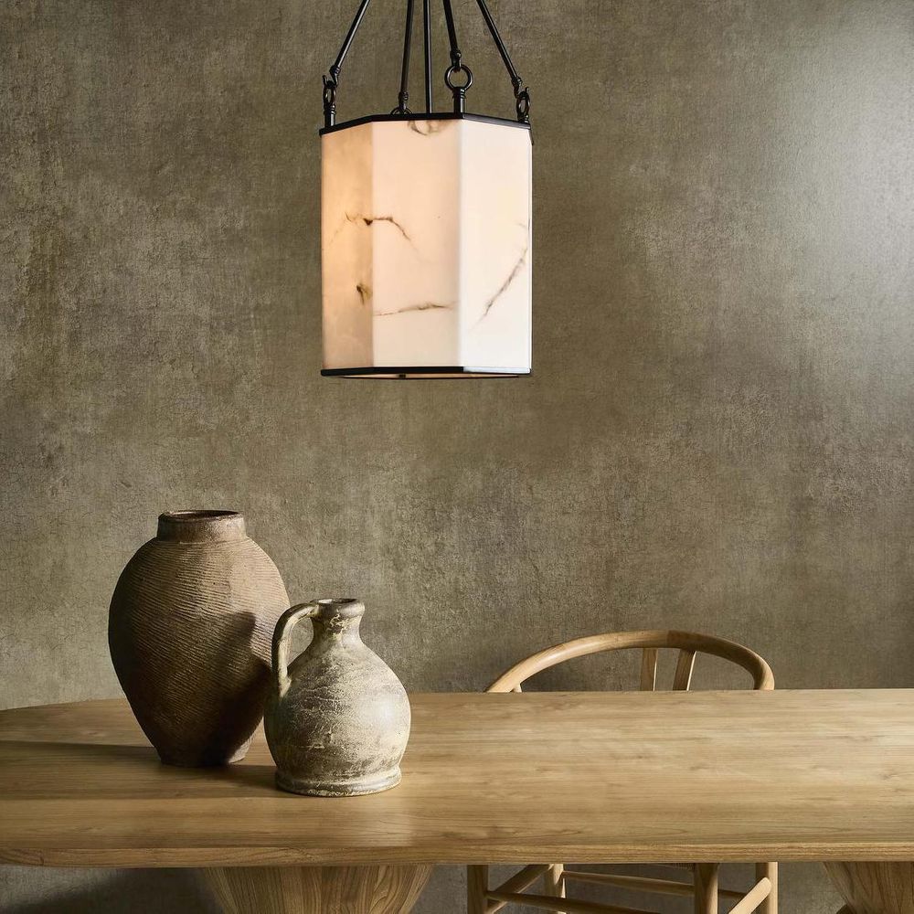 Stone Flower Pendant Light White - ELYS1015551
