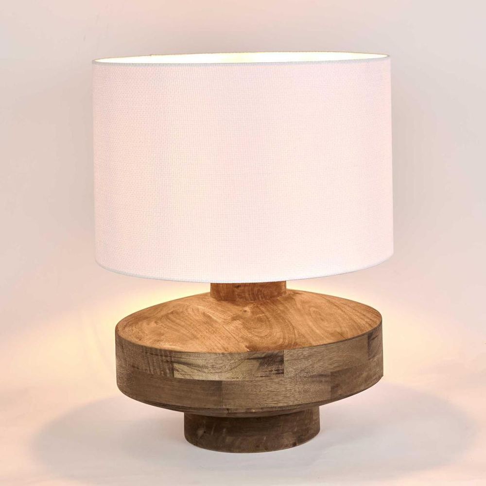Circa Large Table Lamp with White Shade Natural - KITMRDLMP0045W