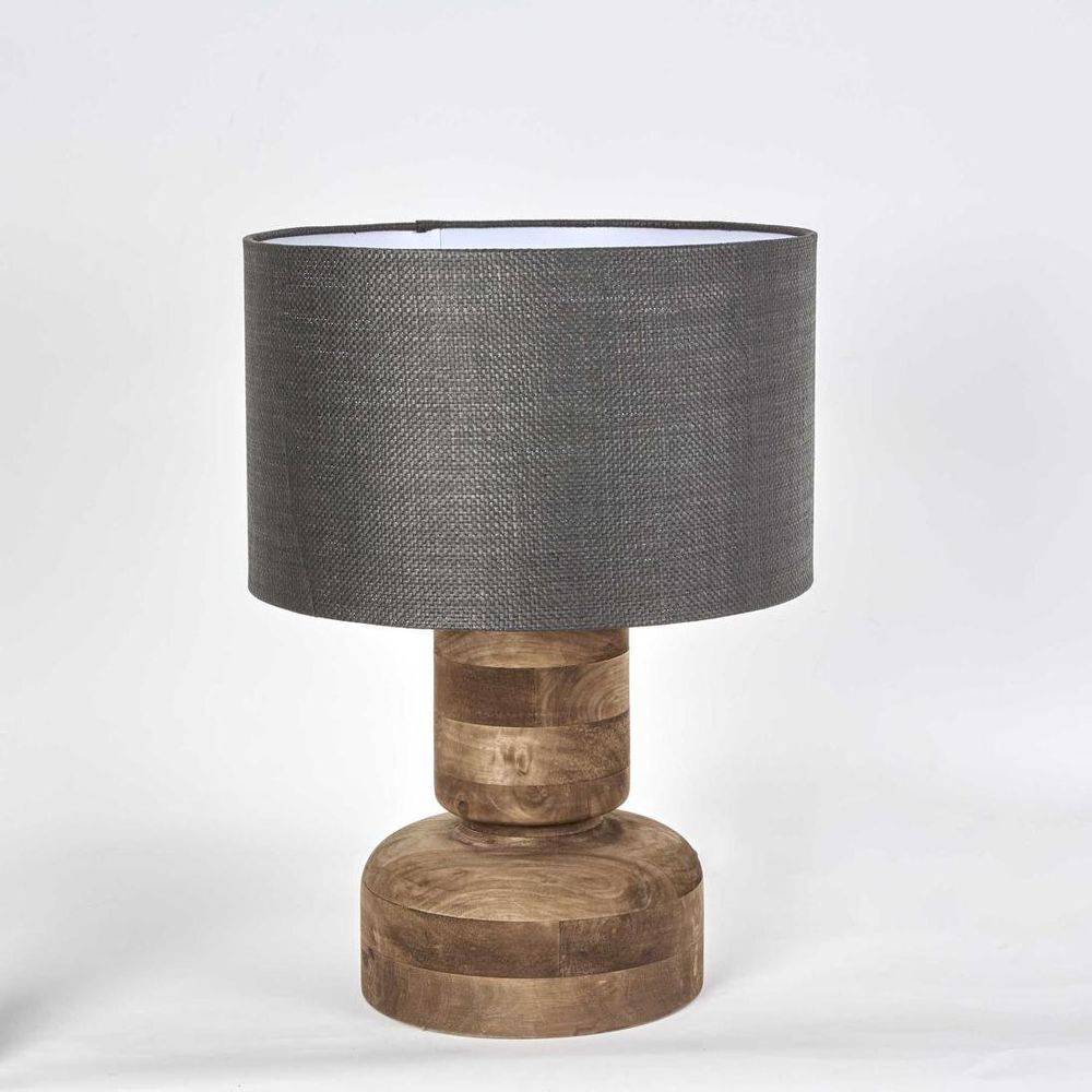 Clem Table Lamp with Black Shade Natural - KITMRDLMP0044B