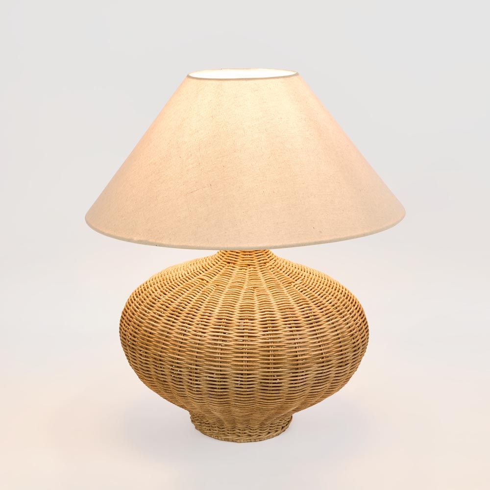 Dallas Table Lamp Brown Base with Linen Shade - OWUH241238