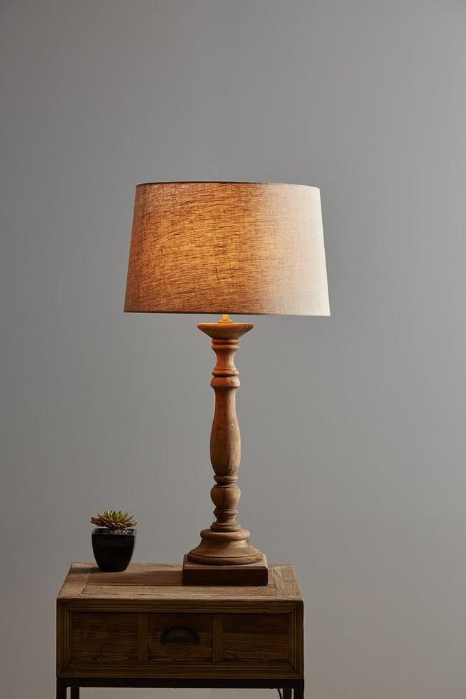 Candela Small Table Lamp Dark Natural - KITZAF14129