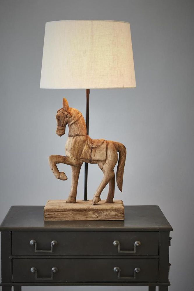 Clyde Large Horse Table Lamp Dark Natural - KITZAF14149