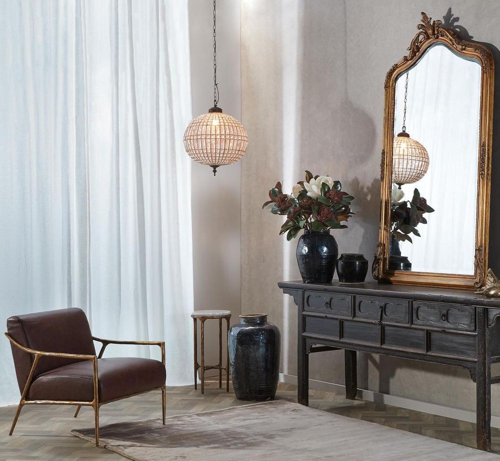 Palermo Pendant Light Antique Brass Glass - ELD05