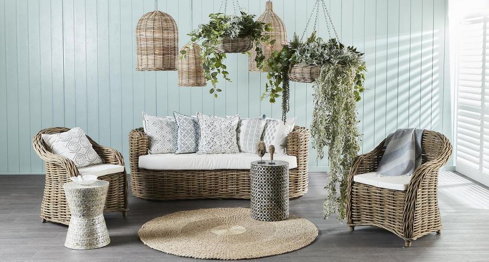 Palm Beach Rattan 1 Light Pendant - ELPYHLP000002