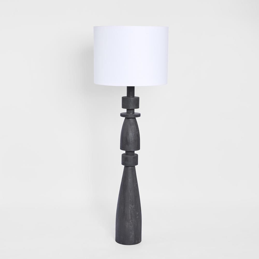 Magnus Floor Lamp Black Base With White Shade - KITMRDLMP0060WH
