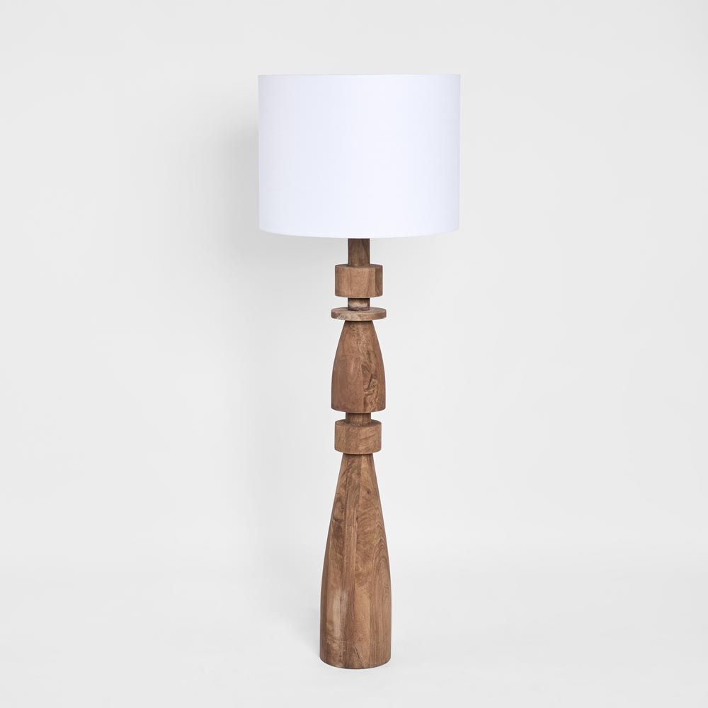 Magnus Floor Lamp Saddle Base With White Shade - KITMRDLMP0061WH