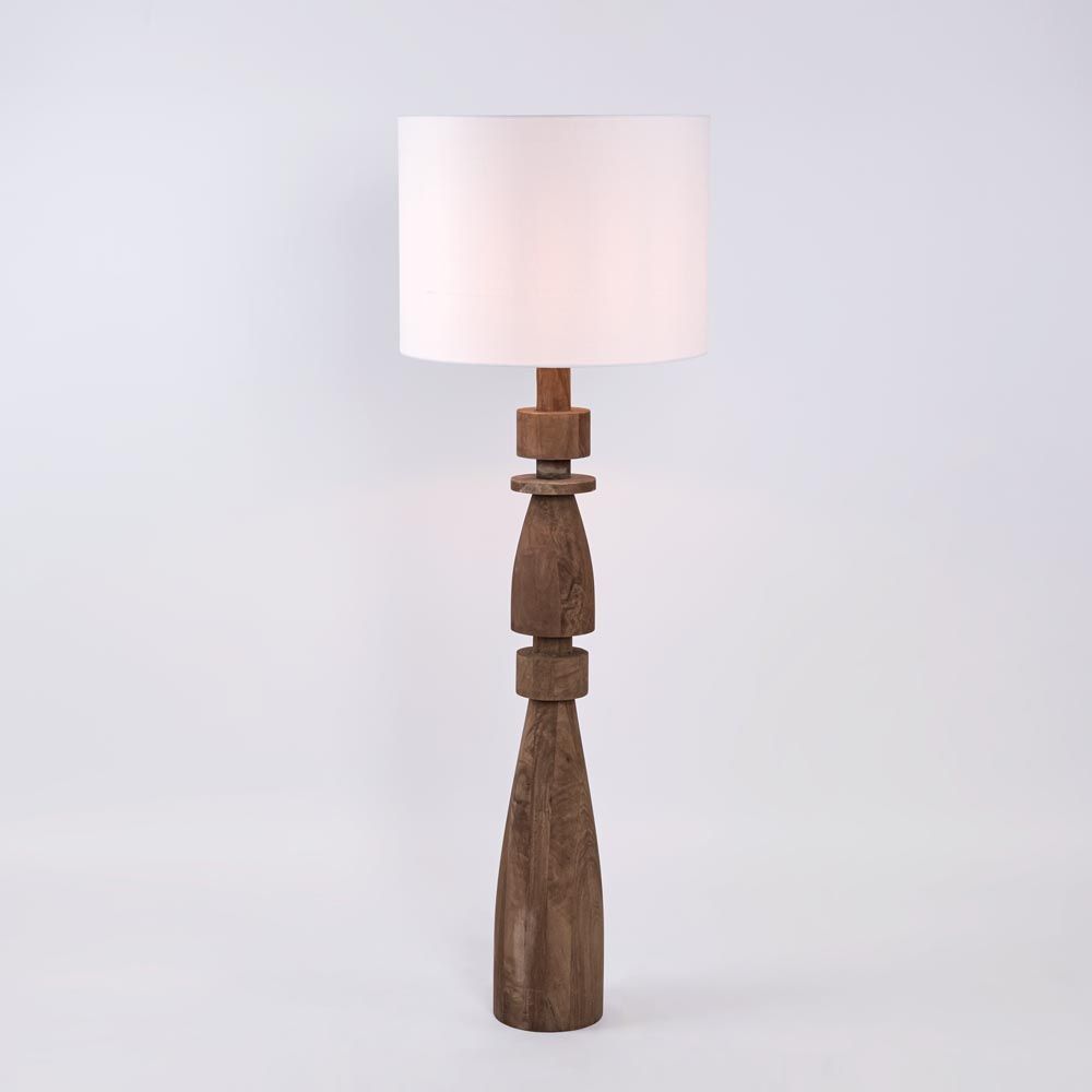 Magnus Floor Lamp Saddle Base With White Shade - KITMRDLMP0061WH