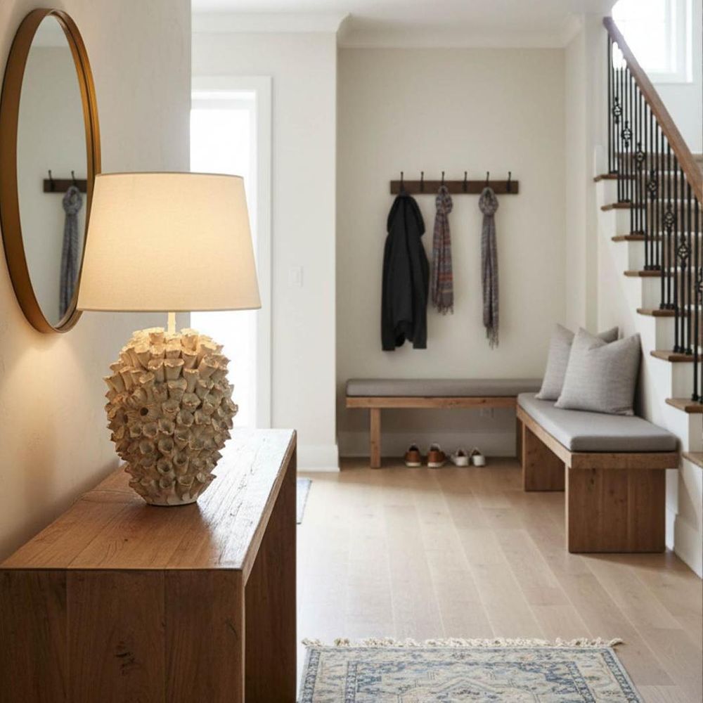 Londolozi Glazed Coral Ceramic Table Lamp with White Cylinder Shade - ELTIQ102681