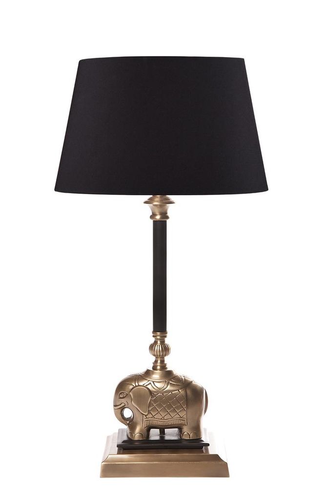 Sabu 1 Light Antique Brass/Black - Brass Elephant Table Lamp Base Only - ELANK29212DKABBLK
