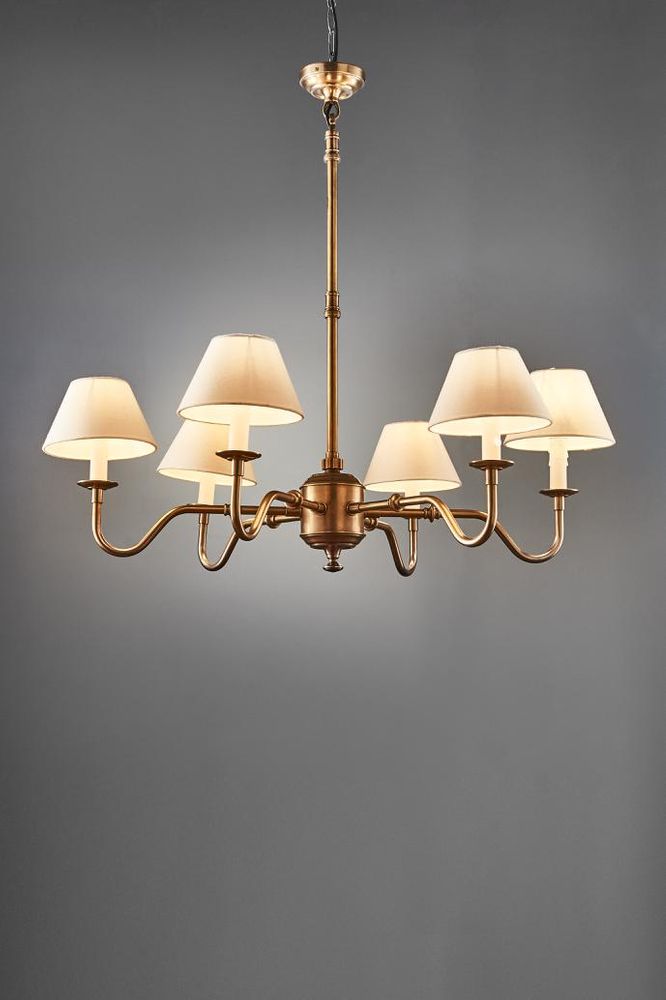 Prescot 6 Light Chandelier Base Antique Brass - ELPIM50727AB
