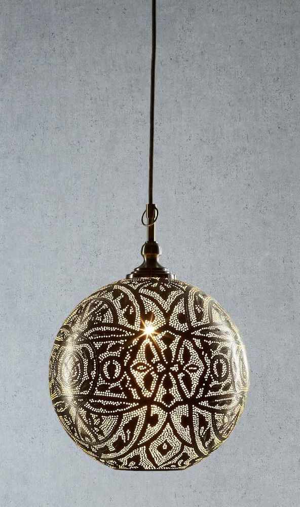 Moroccan 1 Light Ball Pendant 30cm Silver - ELBAL30SIL