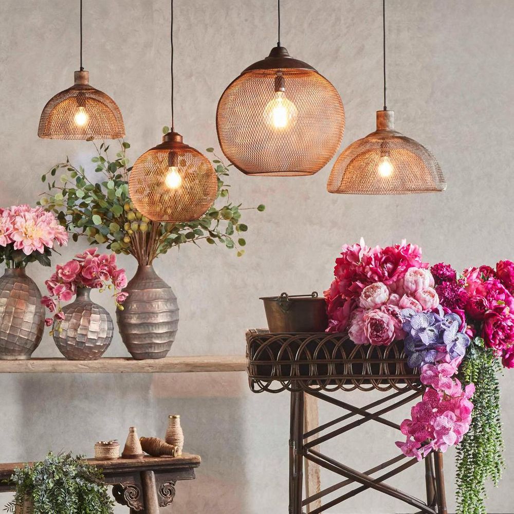 Valentino Large Pendant Light Brown Metal - ELZR6355B