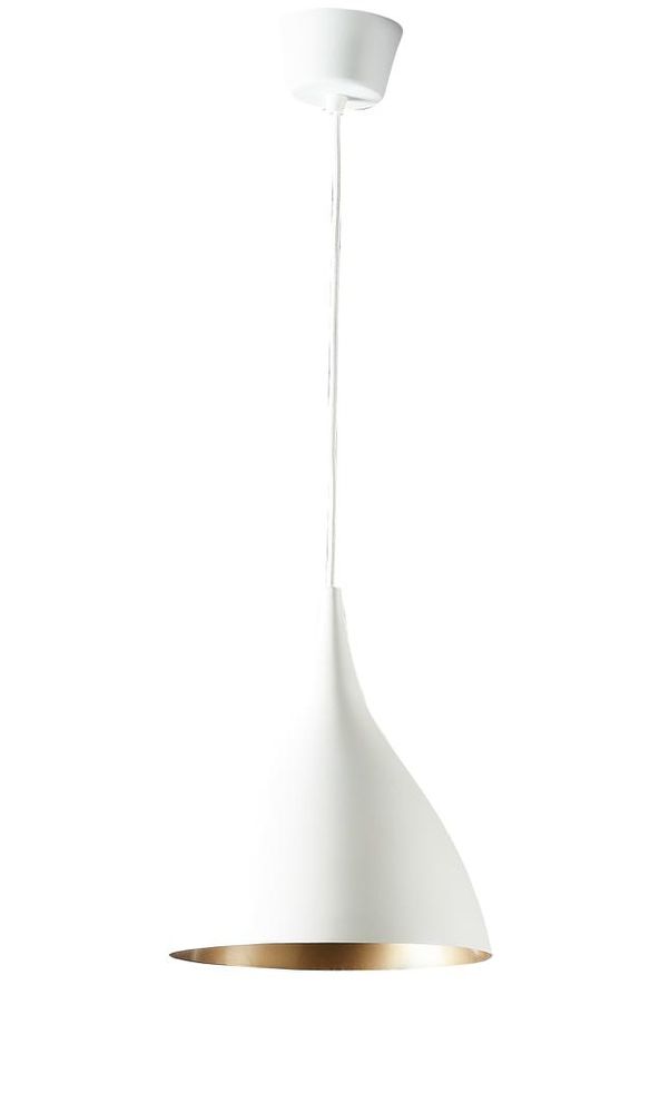 MacMillan Small Round Pendant White Brass Lining - ELASWGBT28W