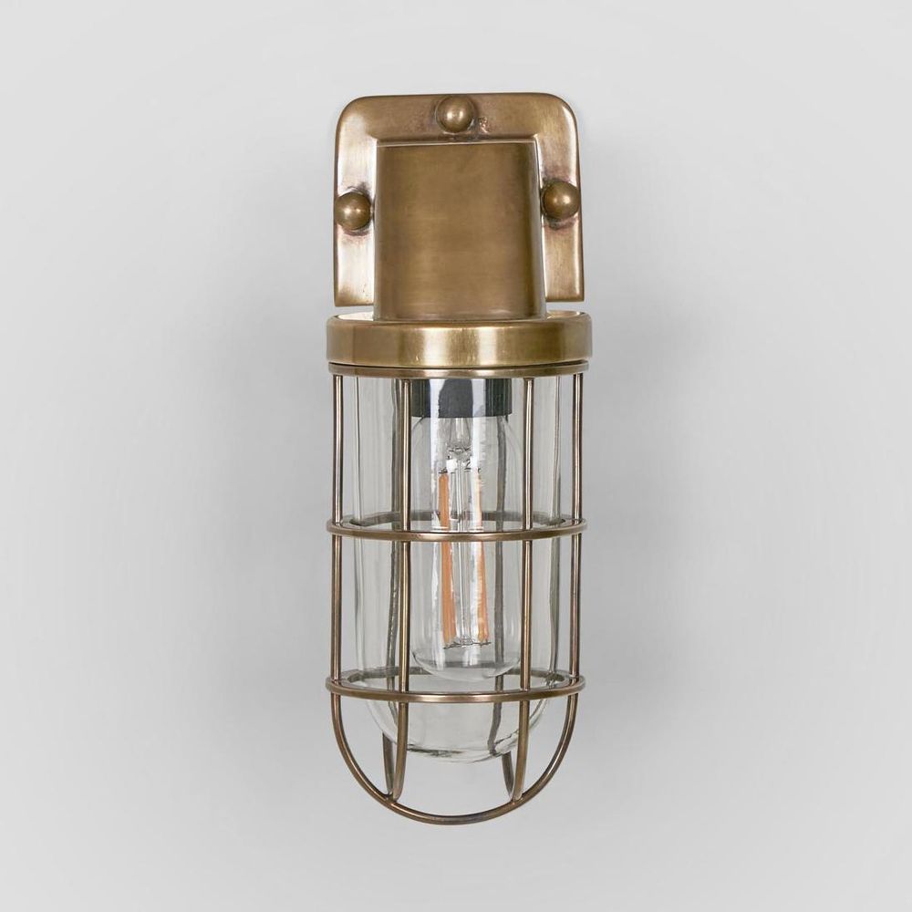 Royal London Outdoor Wall Light Antique Brass - ELPIM50401AB