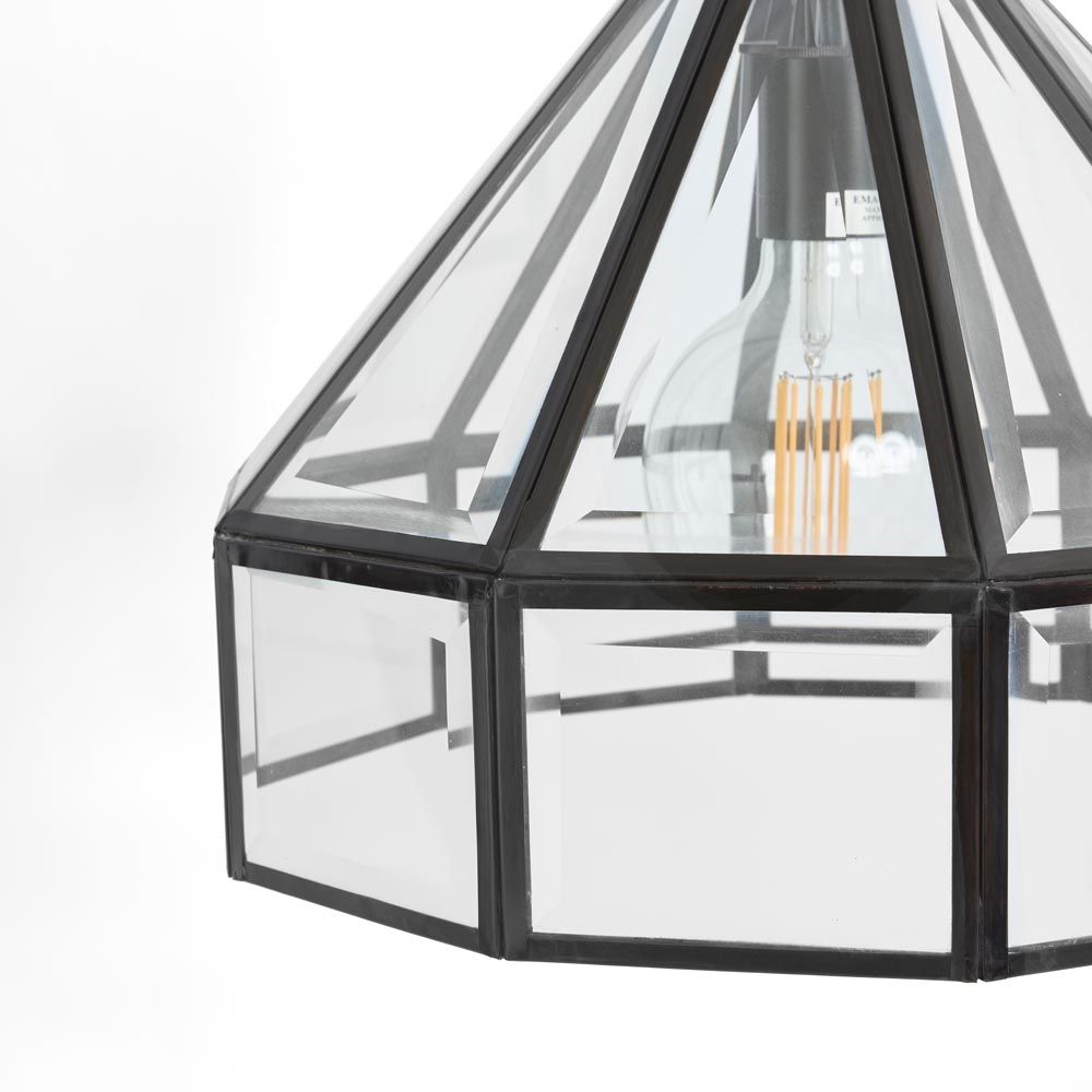 Hagman Glass 1 Light Pendant Bronze - ELCIT7114B