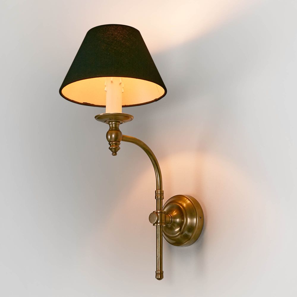Buy Wall Sconce Australia Soho Curved 1 Light Sconce Base Antique Brass - ELPIM50002AB