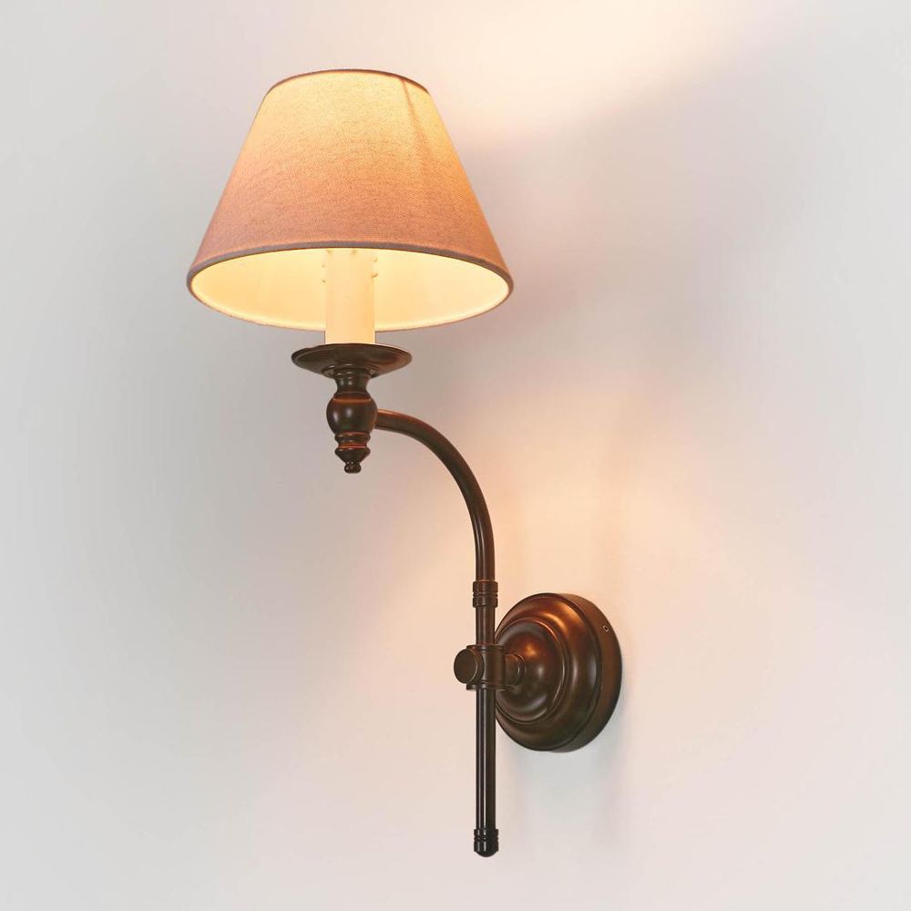 Soho Curved 1 Light Sconce Base Bronze - ELPIM50002FLBR