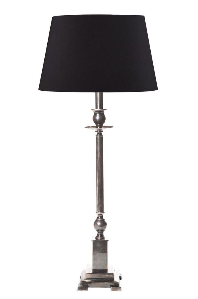 Canterbury Table Lamp Base Only Brass & Wood - Antique Silver - ELPIM50266AS