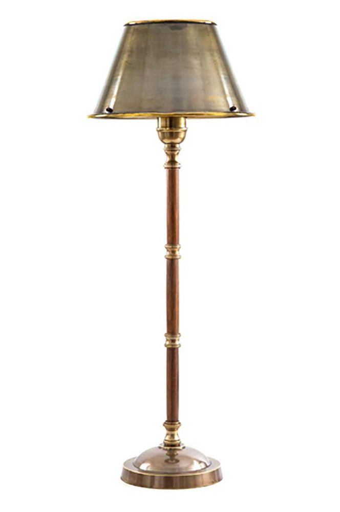 Delaware Table Lamp Antique Brass And Dark Wood - ELPIM58470AB