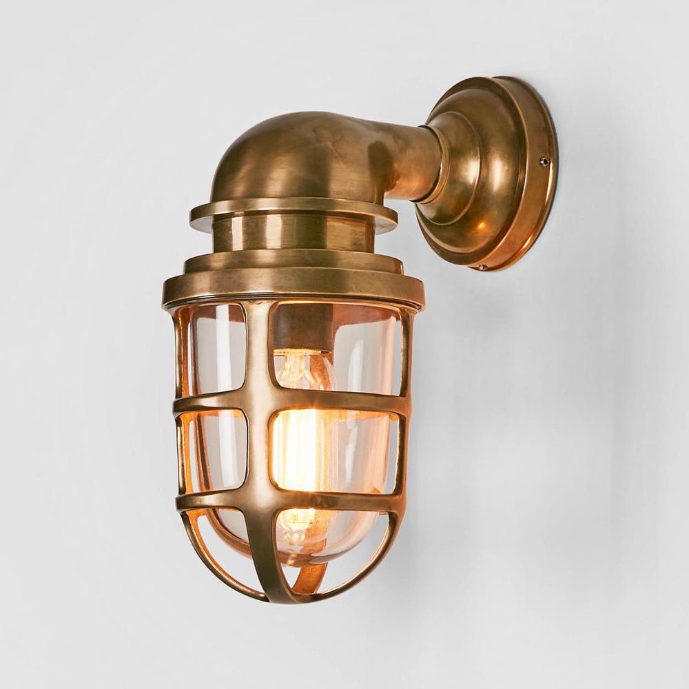 Porto Outdoor Wall Lantern Antique Brass - ELPIM59895AB