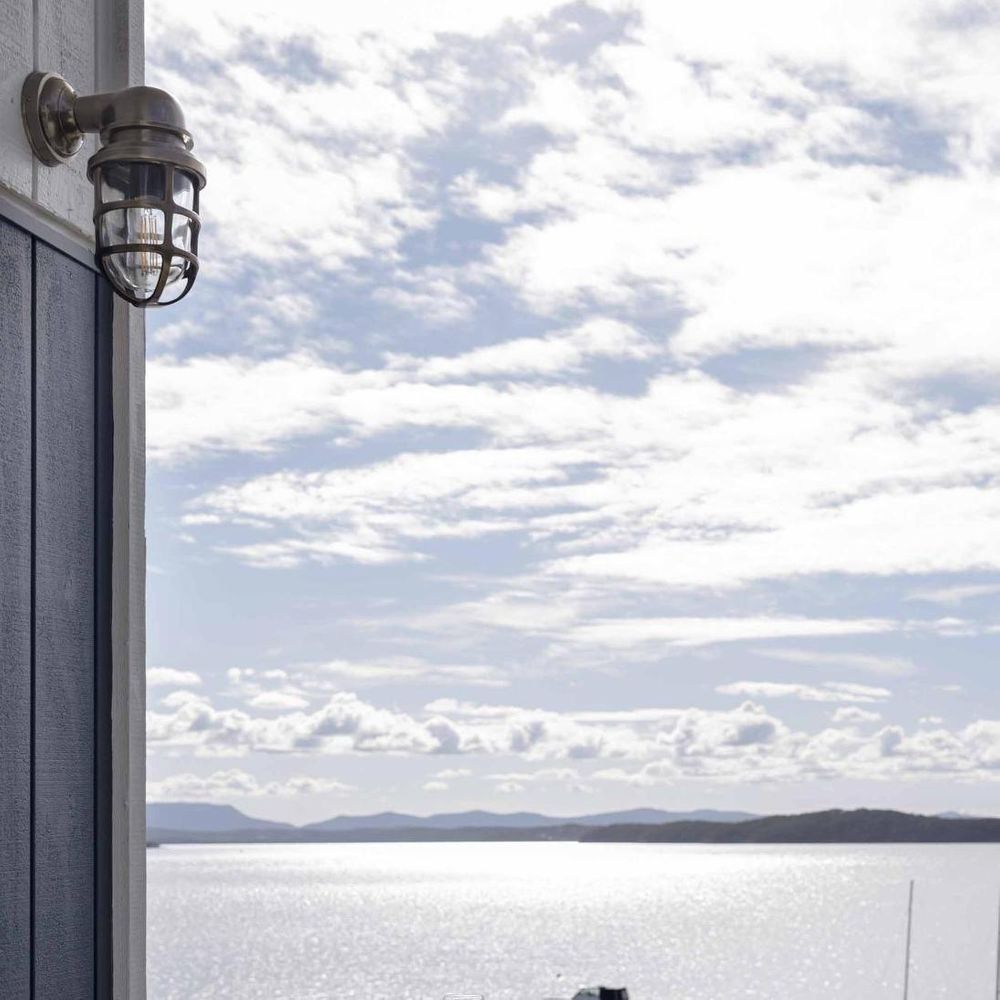 Porto Outdoor Wall Lantern Antique Brass - ELPIM59895AB