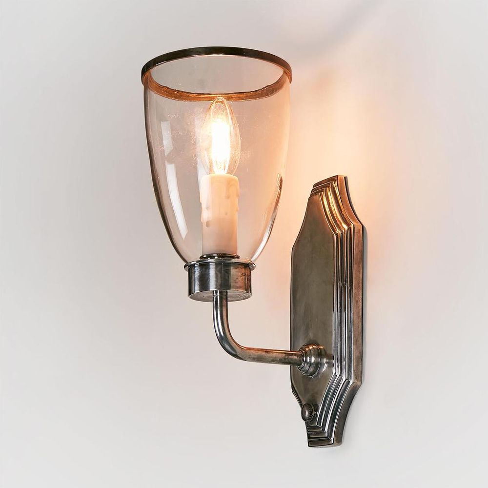 Westbrook 1 Light Sconce Silver With Glass Shade - ELPIM85350AS