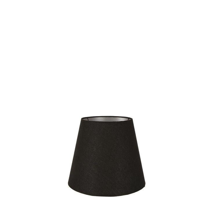 XXXS Taper Lamp Shade (5x3x4.5 H) - Black with Silver Lining - Linen Lamp Shade with Clip Fixture - ELSZ5345BLKSIL