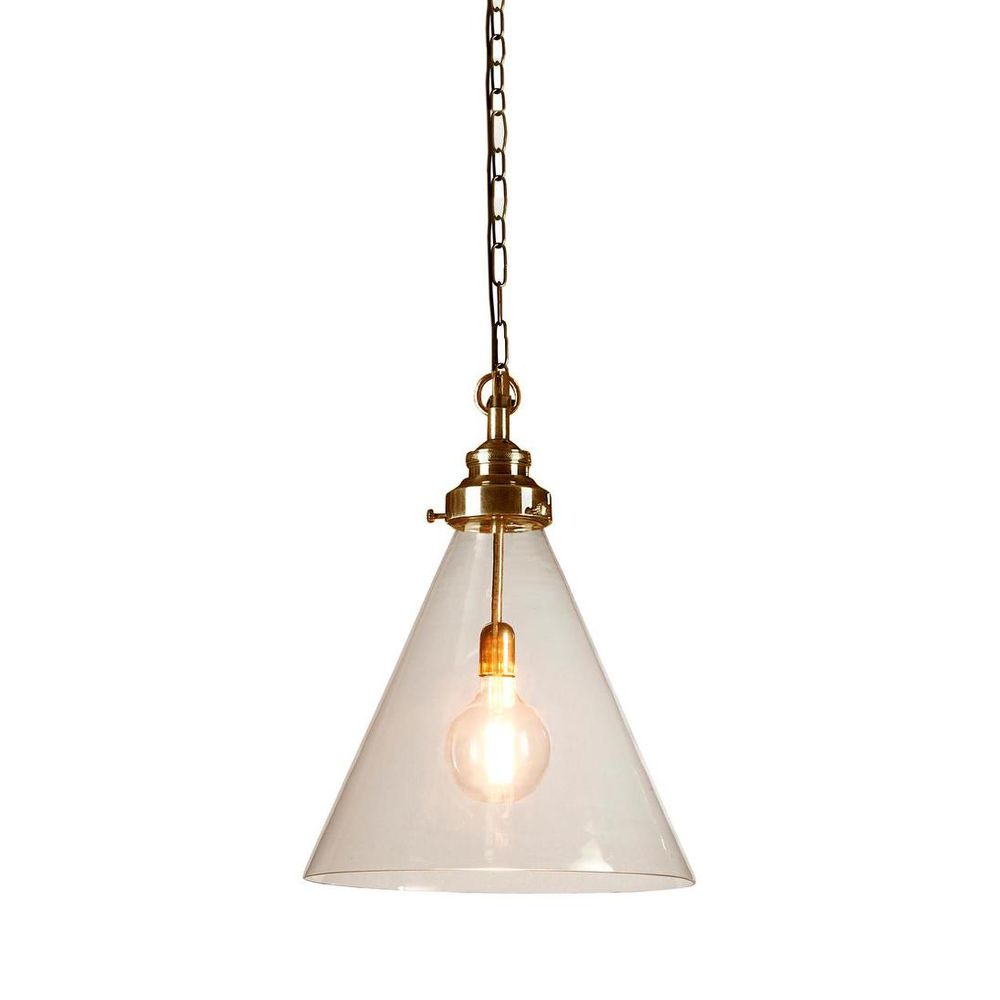 Gadsden Medium Glass 1 Light Pendant Brass - ELPIM51961AB