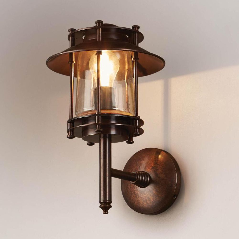 Turner 1 Light Outdoor Wall Lamp Dark Brass - ELPIM50884ABD