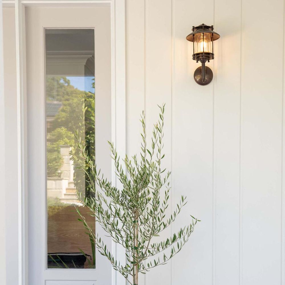 Turner 1 Light Outdoor Wall Lamp Dark Brass - ELPIM50884ABD