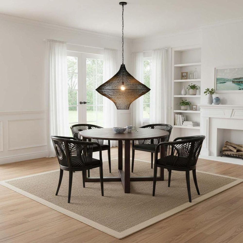 Metropolitan Pendant Light H850mm Black Aluminium - ELMA15858