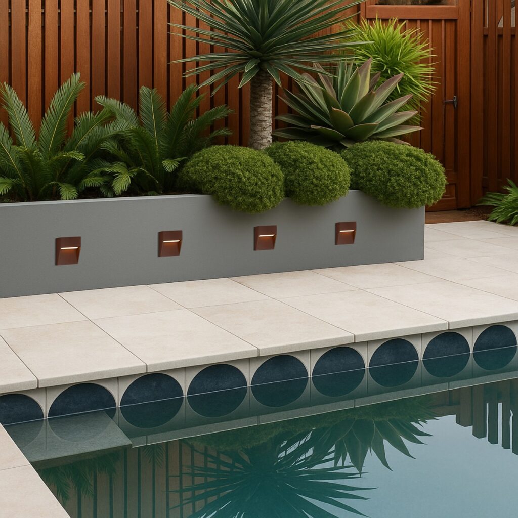 Terin LED Square Wall Light 24V 3W 3000K Rust - TERIN SQ-RST324