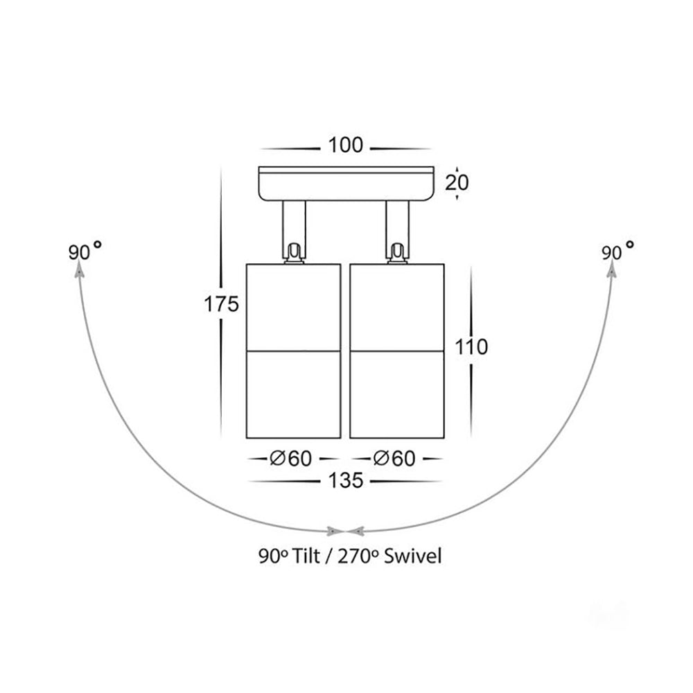 Buy Exterior Spotlights Australia Tivah Exterior 2 Spotlights Adjustable Solid Copper 3CCT - HV1315T