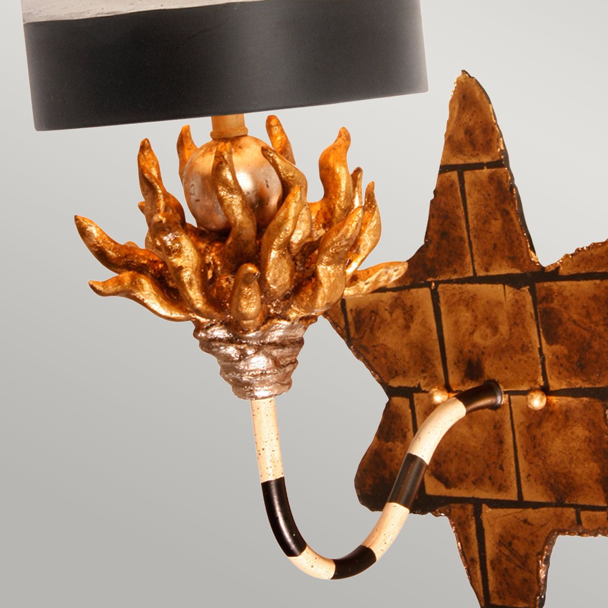 Audubon 1 Light Wall Light Black, White & Gold - FB-AUDUBON1