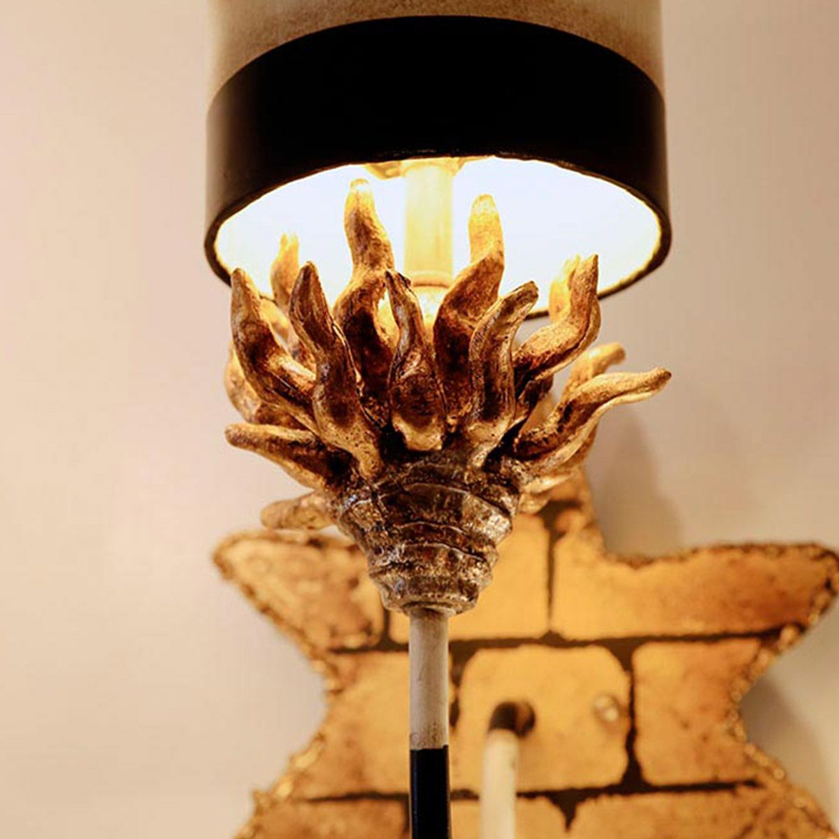 Audubon 1 Light Wall Light Black, White & Gold - FB-AUDUBON1