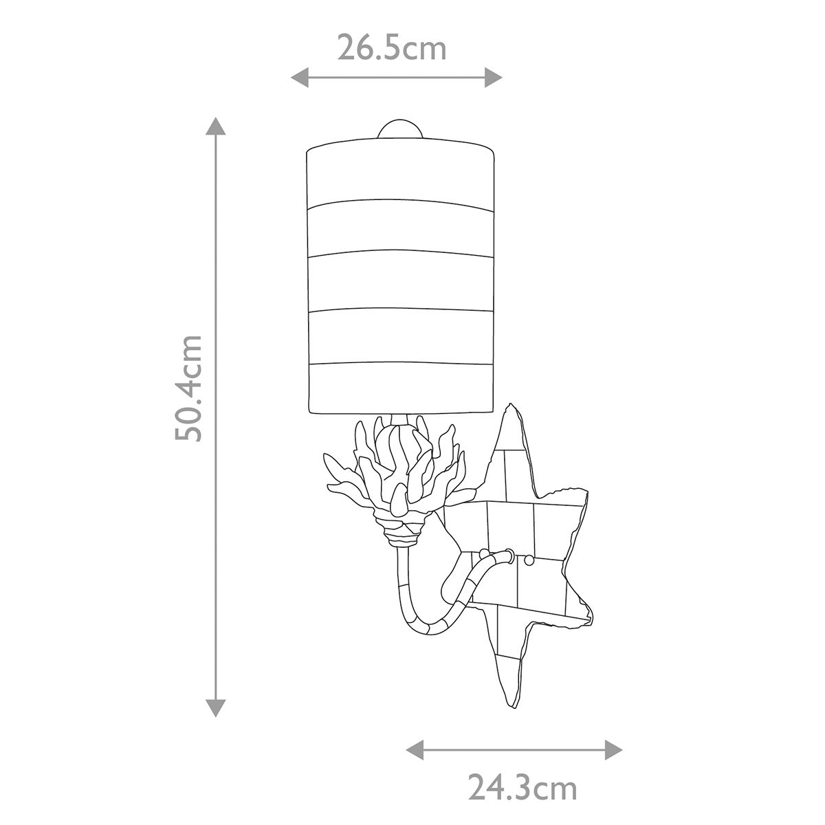 Audubon 1 Light Wall Light Black, White & Gold - FB-AUDUBON1